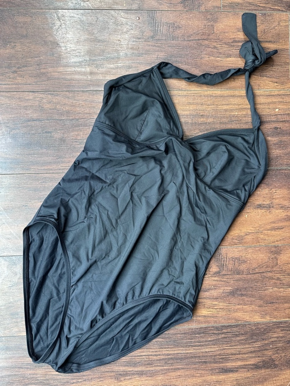 Anne Cole Black Underwire Halter One Piece Swimsuit